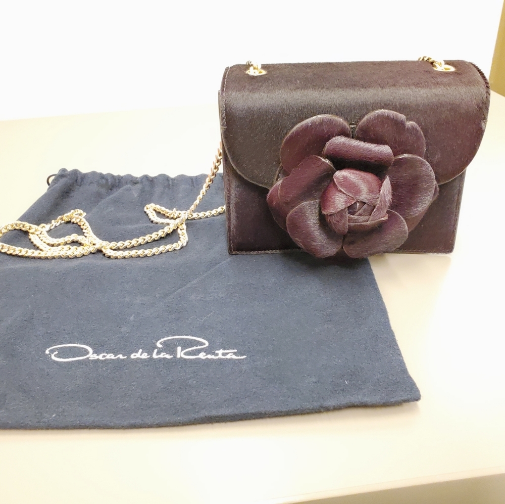Oscar de la Renta mini tro bag 100% calf hair